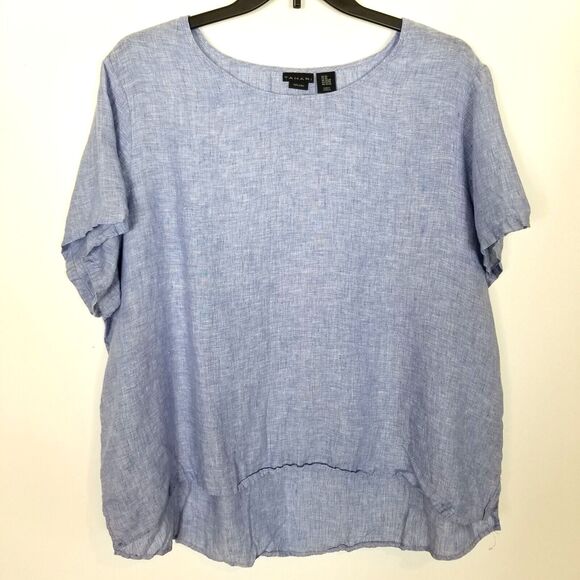 Tahari Tops - Tahari Women Plus Linen Lagenlook Scoop Neck Pullover Tunic Sz 3X Boho Blouse